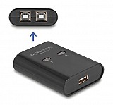 DELOCK USB Type B switch 11503, 2 σε 1, μαύρο 11503-DE