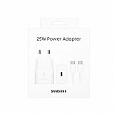 Samsung EP-T2510XWE Fast Wall Charger Usb-C 25W+Usb-C/Usb-C Cable White ORIGINAL Blister