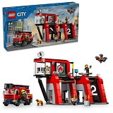 Lego City Fire Station With Turntable Ladder Vehicle (60414) (LGO60414)