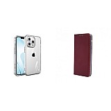 Xiaomi Redmi 12C Armor AntiShock Silicone Transparent+Magnet Case Wine