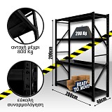 Ράφια Βαρέως Τύπου 200x200x40 Μαύρο 202040.066