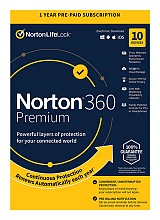 NORTON Antivirus 360 Premium ESD, 10 συσκευές, 75GB cloud, 1 έτος N360-ESD-3