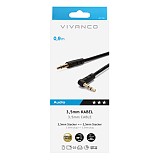 VIVANCO AUDIO CONNECTION CABLE 3.5mm JACK to ANGLED 3.5mm JACK 0.9m