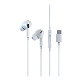 Hands Free Stereo Devia EM028 USB C Smart Λευκό