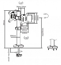 BRATECK Βάση γραφείου LDT40-G02 για 2 οθόνες 17 - 32, 8kg LDT40-G02