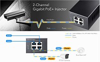 CUDY POE220 2-CHANNEL 30W GIGABIT POE+/POE INJECTOR