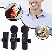 Earldom Dual Wireless Microphone/Σετ Ασύρματο Μικρόφωνο Plug & Play ET-MC8L με Lightning, μαύρο