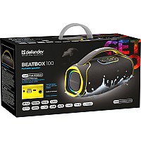 DEFENDER PORTABLE BLUETOOTH SPEAKER BEATBOX 100 black BT/FM/USB/TF/AUX/Light