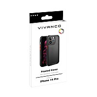 VIVANCO FROSTED COVER IPHONE 14 PRO semi transparent/black backcover