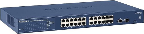 SWITCH NETGEAR PROSAFE SMART SWITCH GS724T 24-Ports Gigabit (2) 1G SFP without/ Rkmnts