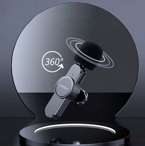 Earldom Dual Wireless Microphone/Σετ Ασύρματο Μικρόφωνο Plug & Play ET-MC8L με Lightning, μαύρο
