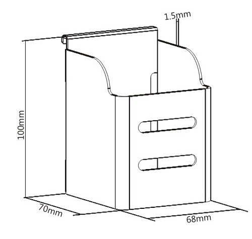 BRATECK μολυβοθήκη SW03-9 για χρήση με το πάνελ SW series, 68x70x100mm SW03-9