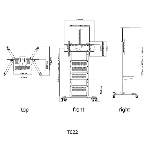 Βάση Τηλεόρασης Επιδαπέδια Focus Mount T622 32-85 έως 90kg