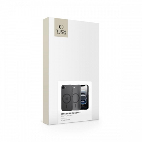 TECH-PROTECT MAGSLIM CASE IPHONE 16E matte black backcover