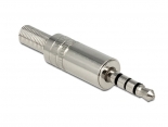 DELOCK Βύσμα 3.5mm Stereo, 4 pin, Bend Protection, metal, ασημί 65546