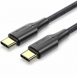 VENTION Nylon Braided Type-C to Type-C 3A Cable 3M Black LED Type (TAUBI) (VENTAUBI)
