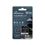 MediaRange microSDXC memory card, UHS-1 | Class 10, with SD adapter, 512GB (MR947)