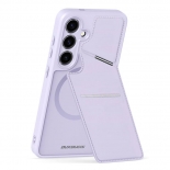 Θήκη Δερμάτινη Dux Ducis Rafi II Mag 3 σε 1 MagSafe RFID Blocker Samsung S921B Galaxy S24 5G με Stand Μωβ
