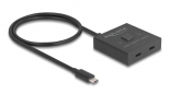 DELOCK USB-C switch 18911, 2 σε 1 bidirectional, 10Gbps, 8K, 100W, μαύρο 18911