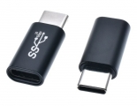 POWERTECH αντάπτορας USB-C CAB-UC063, αρσενικό σε θηλυκό, 10Gbps, μαύρος CAB-UC063