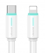 USAMS καλώδιο Lightning σε USB-C US-SJ735, 30W, 480Mbps, 1m, λευκό SJ735USB02