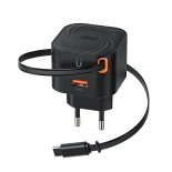 Φορτιστής με θύρα USB-A και ενσωματωμένο καλώδιο Type-C, 20W XO L165