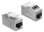 DELOCK Keystone module RJ45 91122, θηλυκό σε θηλυκό, Cat 6A STP, ασημί 91122