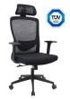 POWERTECH καρέκλα γραφείου PT-1390 με μπράτσα και ανάκλιση, ρυθμιζόμενο ύψος, μαύρη PT-1390