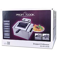 Ανοξείδωτη διπλή φριτέζα 5L, 3000W PROFI COOK PC-FR 1038