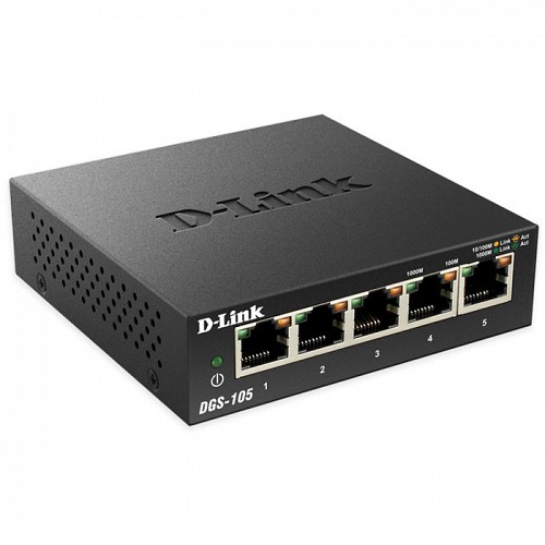 5-Port Gigabit Ethernet 10/100/1000 Unmanaged Desktop Switch D-LINK DGS-105