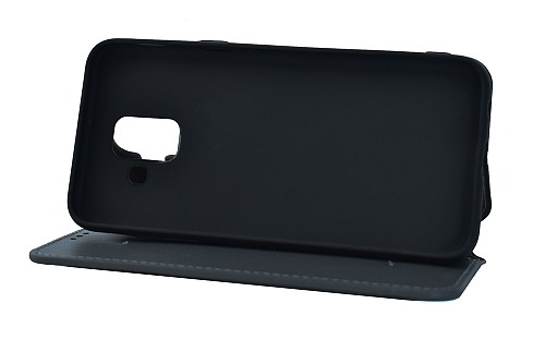 POWERTECH Θήκη Slim Leather για Samsung J6 Plus 2018, γκρι MOB-1157