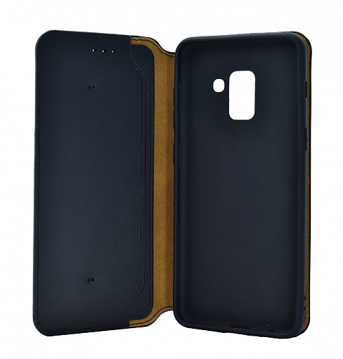 POWERTECH Θήκη Slim Leather για Samsung A5 2018, μαύρη MOB-1146
