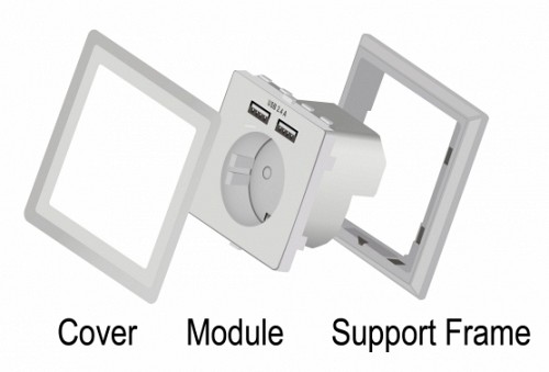 DELOCK Αντάπτορας ρεύματος 11471, 2x USB, 2.4A, λευκός 11471