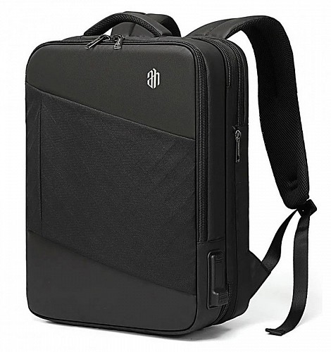 ARCTIC HUNTER τσάντα πλάτης B00345 με θήκη laptop 15.6, USB, 19-32L, μαύρη B00345-BK