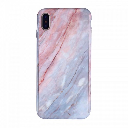 360 Full Cover Marble & Temp.Glass iPhone XS MAX MC9 Blue/Pink