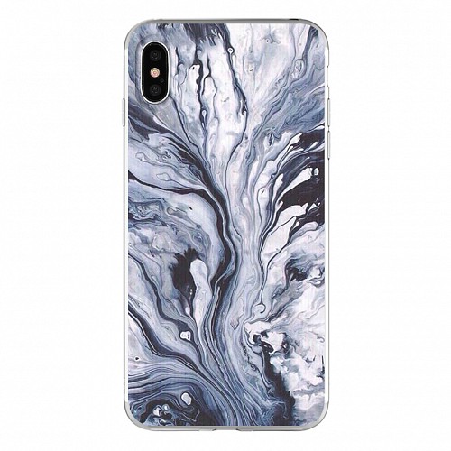 Silicon Marble Case iPhone X/XS SM2 Blue/White