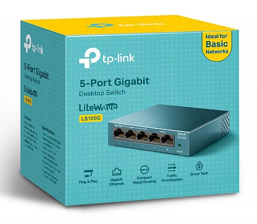 TP-LINK Desktop Switch LS105G, 5-port 10/100/1000Mbps, Ver. 1.0 LS105G