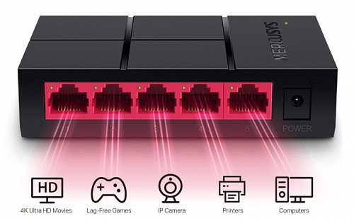 MERCUSYS Desktop Switch MS105G, 5x 10/100/1000 Mbps, Ver. 1 MS105G