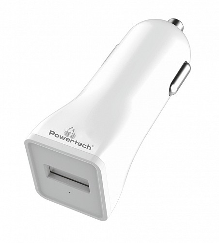 POWERTECH φορτιστής αυτοκινήτου PT-762, USB, 1A, λευκός PT-762