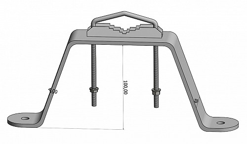 VIKAR Βάση τοίχου 21002 για στήριξη ιστού, ατσάλινη, 10cm VIK-21002
