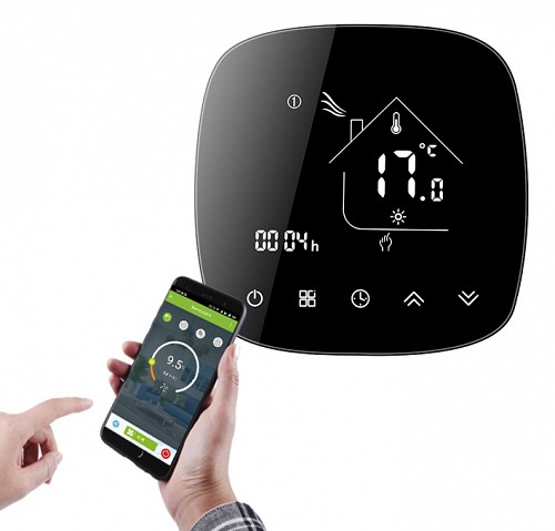 Smart θερμοστάτης πετρελαίου BHT-001-GBLW, WiFi, χωνευτός, μαύρος BHT-001-GBLW