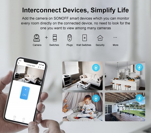 SONOFF smart IP κάμερα GK-200MP2-B, Wi-Fi, 1080p, H.264 GK-200MP2-B