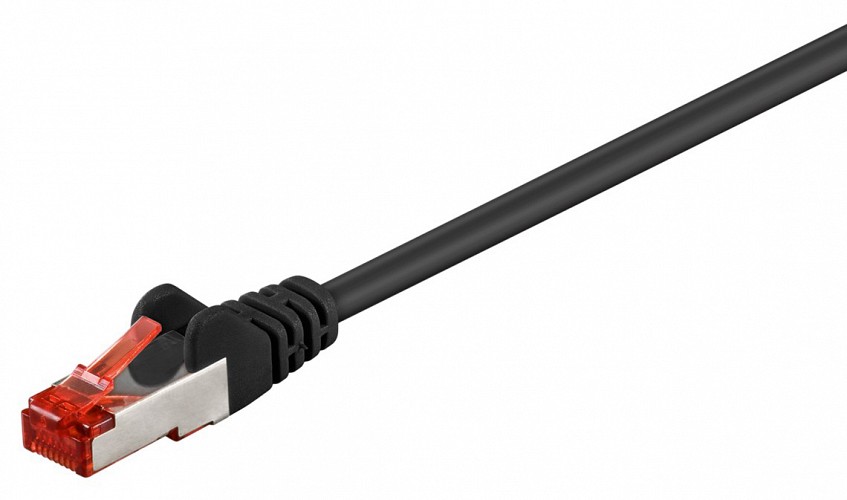 GOOBAY καλώδιο δικτύου 95458, CAT 6 S/FTP (PiMF), CCA, 0.25m, μαύρο 95458
