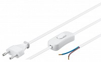 GOOBAY καλώδιο τροφοδοσίας 51349, 2x0.75mm², με διακόπτη, 1.5m, λευκό 51349