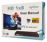 POWERTECH HDMI splitter PTH-049, 8 σε 1, 4K, μαύρο PTH-049