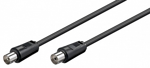 GOOBAY καλώδιο κεραίας αρσενικό σε θηλυκό 11722, <70dB, CCS, 2.5m, μαύρο 11722