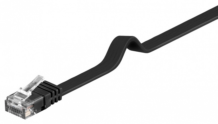 GOOBAY καλώδιο δικτύου 95385, CAT6 U/UTP, flat, copper, 20m, μαύρο 95385