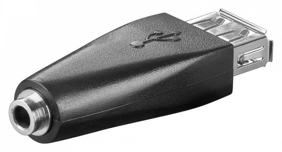 GOOBAY αντάπτορας USB θηλυκό σε 3.5mm θηλυκό 93982, μαύρο 93982