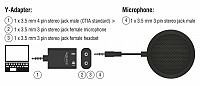 DELOCK μικρόφωνο με αντάπτορα Υ 65873, πυκνωτικό, omnidirectional, μαύρο 65873