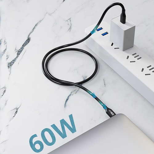 CABLETIME καλώδιο USB Type-C CM60, PD 60W, 3A, 1m, μαύρο 5210131037959